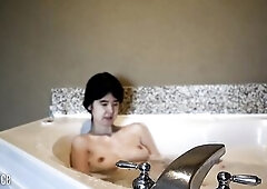 Oriental cutie takes a bubble washroom starring Alexandria Wu