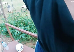 Real Thai Couple Public Girl Holiday With Buffet Food