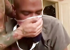 Master makes subs wear his jock strap