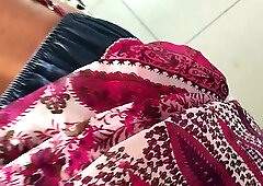 Curvy coworker in a pink dress teases her partner with bare feet before deep anal play