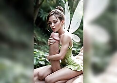 Fairy oral sex with a biggest cum