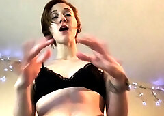 Hot amateur busty brunette masturbate in webcam