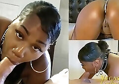 Ass Fucked Ebony MILF BDSM Session - Squirts - Sucks Bound Orgasm -Waxed - Electric Rod and More!