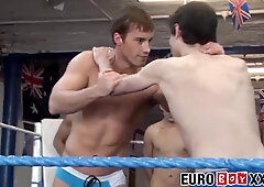 Muscly Euro boys grappling sesh