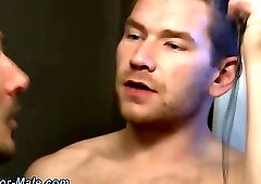 Buff jock swallows jizz