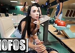 MOFOS - Gaby Ortega Takes A Large Schlong In The Bowling Alley During the time that Her Allies Keep Playing
