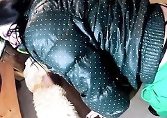 Green Downjacket Tease Smokin', Humiliation & Immodest Cum Play