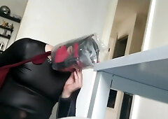 Insane Puppy self Restrain Bondage two