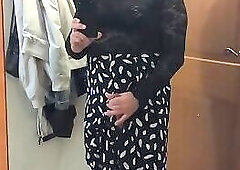 Crossdresser masturbating in skirt