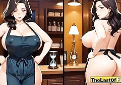 Marisol, a 38-year-old Dominican hairdresser in taskmaster sex on the chair - AI ANIMATION
