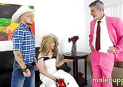 The newlyweds JD Dickerson & Elis deliver a punishing wedgie into his crack as