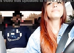 Lascivious app driver caught passenger masturbating from behind and screwed him out of a cock rubber!