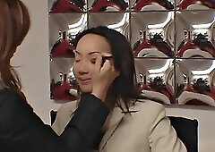 Asian whore takes it in the ass