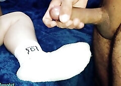 Curious Nymphet Golden-Haired mother I'd like to fuck White Socks Giving A Kiss Footjob Shaggy Vagina Foot Licking Cum Socks Sucking