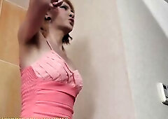 Slim ladyboy with large titties enjoys getting drilled untill