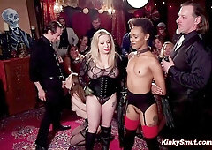 Slaves whipped and screwed at party