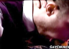 Sacred sexual punishment for horny teen sinner in church