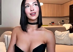 Wet tattooed raven babe Sahron with big boobs masturbates