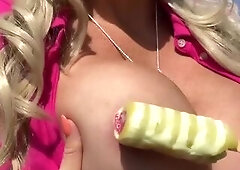 ???????? Ice cream melts... just like my moist cunt! ???????? Lenushka Doll is willing for the mess! ????????