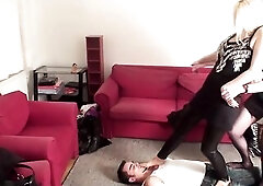 2 madames are trampling on their serf