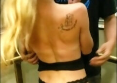 Public Nudity Almost Caught In Glass Elevator Cruise Ship Strip - Barbi Blu