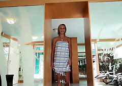 Golden-haired Czech cougar knows that her 1st neighbour's camera will record her immodest action popped on a wang, but that's motivating her
