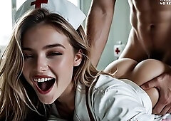 I screw a gorgeous nurse and cum in her snatch [AI Generated]
