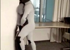 Wetsuit Hump on Dummy Window