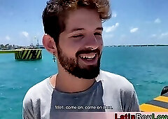 Latin guys celebrate gay pride on the beach outdoor