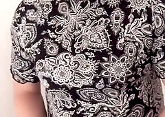 Nicki-Crossdresser - in Summer-Sundress & Stocking masturbating her Pecker - Close Up