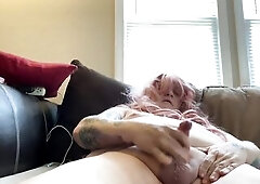 Trans beauty Krissy disrobes masturbates in her 1st episode PART two