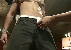 Straight French stud with a big fat uncut cock