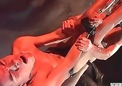 Tattoo twink bound with facial