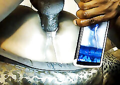 Sexy ebony girl gets fucked in her ass in missionary position and gets creampied