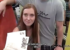 Hunt4k. hunter pays boy currency to pound his gf in front of him