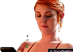 Breasty lesbian babes have a fun booty drubbing, vagina licking and fingering