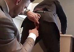 Two hung office colleagues fuck in the staff kitchen