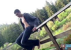 Thought defiant twunk plays with soles and faps