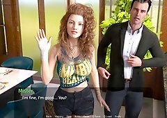 Mom with big boobs gets naughty in a visual novel gameplay session