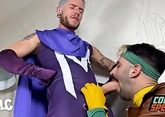 Amateur rimming, gay rimming, halloween costume