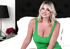 Buxom blonde milf enjoys steamy fuck with fat cock