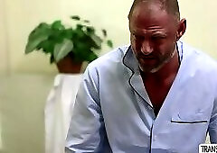 Tgirl Nurse Chanel Santini fucks her patients asshole