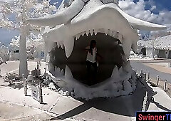 Thai girlfriend gives her white boyfriend a footjob and more