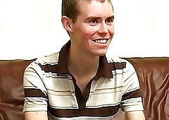 Slim twink plays with big cock solo