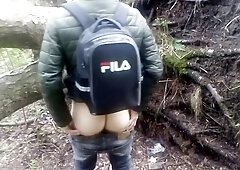 Ambling in the forest and urinating in the bushes