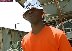 Bottom black gay penetrated in asshole by dirty white gay