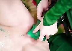 Giant CREAMPIE for BREASTY wicked ELF in mating season