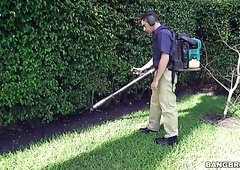 While her hubby is at work she wants to fuck this young man