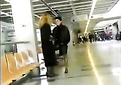 Exhib in aerorort. Fur coat