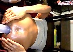 Dj Buttpussy Farts on Giant Dildo